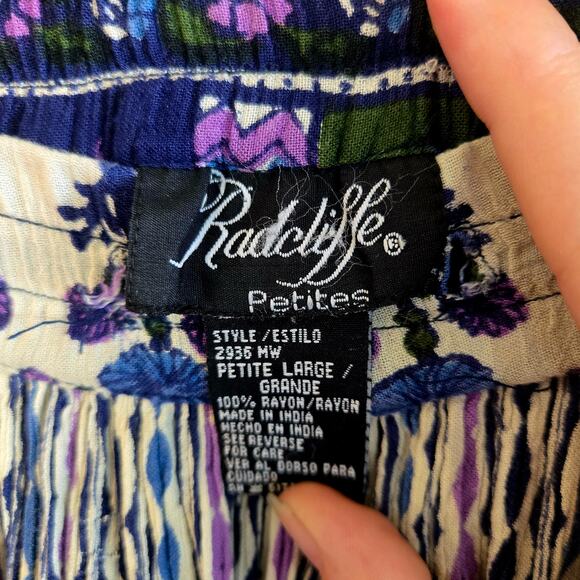 Vintage Elastic waist tiered midi maxi peasant skirt 1980s - Picture 5 of 6